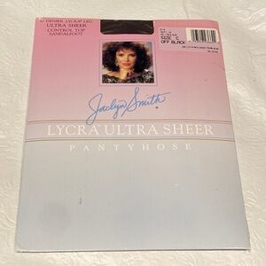 Vintage Jaclyn Smith Lycra Ultra Sheer Pantyhose- Size C Off Black Control Top